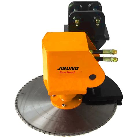 running hydraulic ring saw from mini excavator|Excavator rotating tree saw .